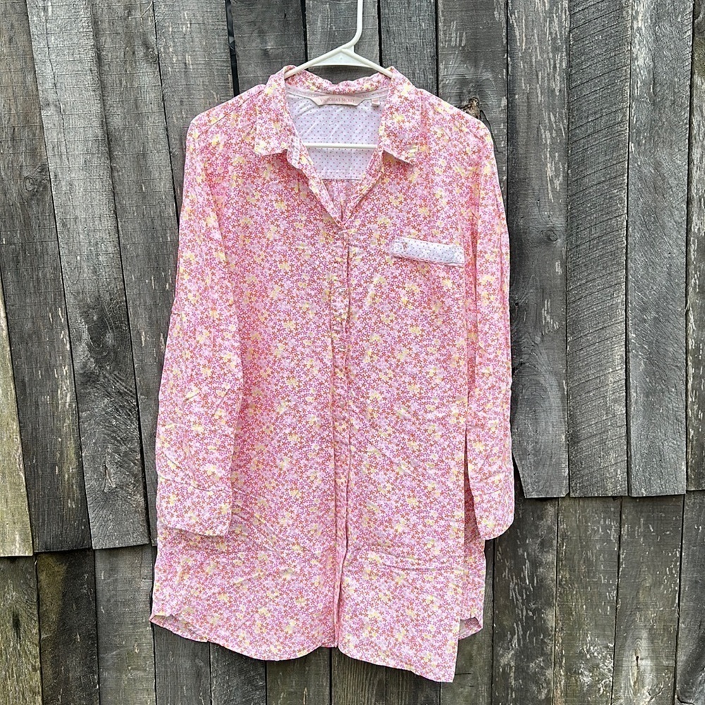 Victoria’s Secret Button Up Floral Nightgown size Large